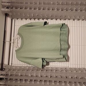 Light green crop work out sweatshirt